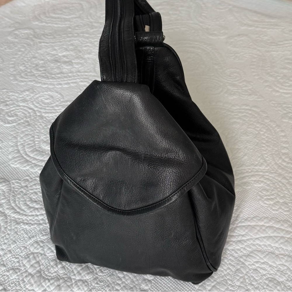 Canyon Outback Black Leather Women's Backpack or Shoulder - Picture 4 of 9